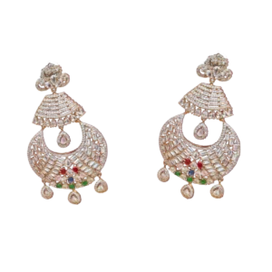 Copper Colour Earrings- Fine Silver Tone Stone Setting