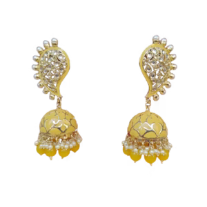 Yellow Earrings Jhumki Style
