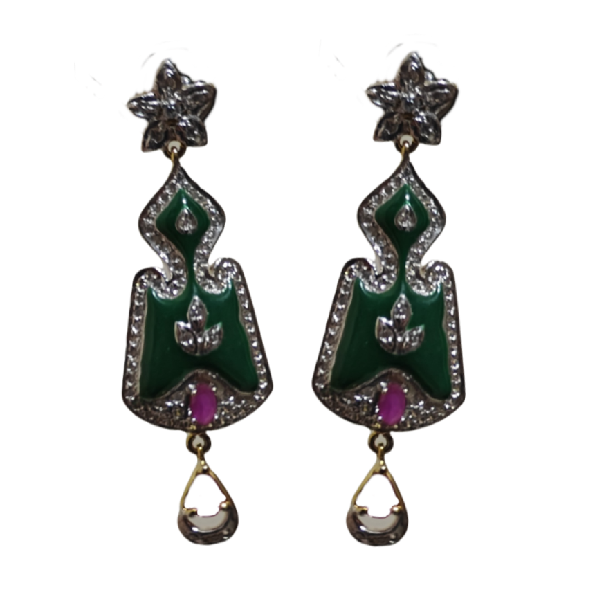 Green Dangler Earrings