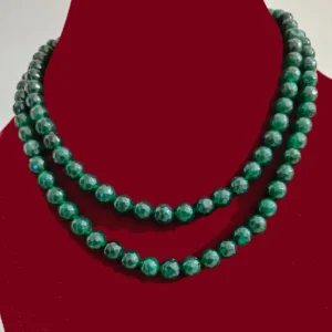 Green Two Layer Stone Necklace