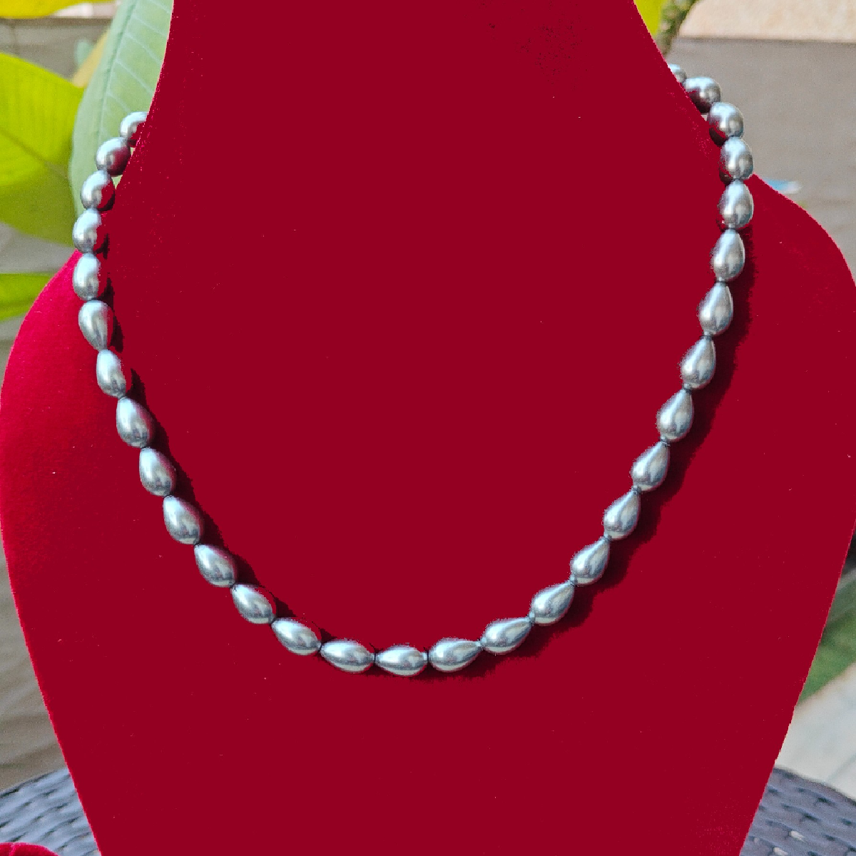 Grey Pearl Collar Necklace