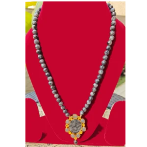 Grey Stone Necklace-Formal Long