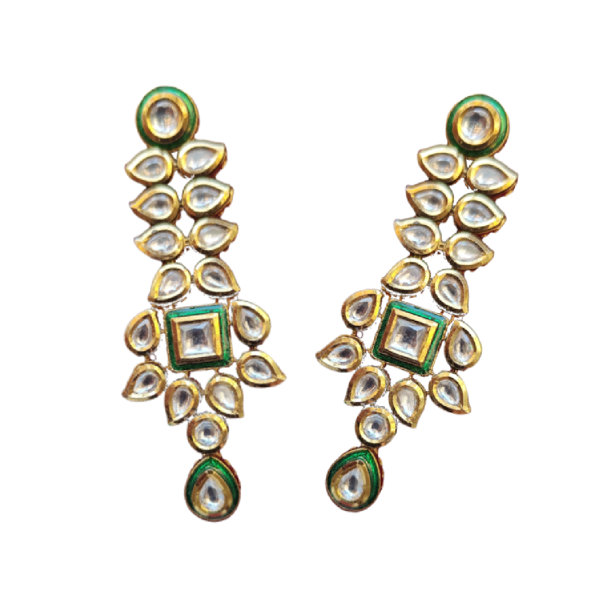 Mint Green Kundan Earrings