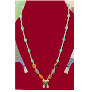 Multicolor Stone String Necklace-Stylish Long Neckpiece