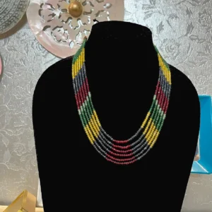 Multicolour Layered Necklace-Beads with Coordinated Colours