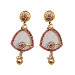 Red Stone Earrings in Fine Stone Settings