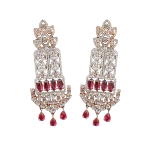 Ruby Earrings in AD Stones