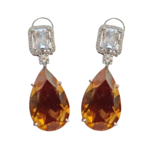 Topaz Stone Earrings Fine stone Setting