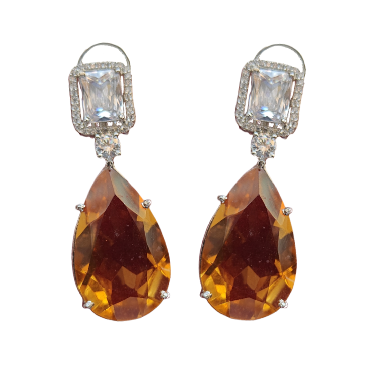 Topaz Stone Earrings Fine stone Setting