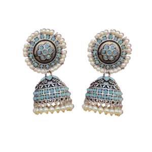 Turquoise Earrings Jhumki Style