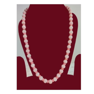 Pink Peach Colour Necklace-Fusion Neckpiece-displayed on mannequin