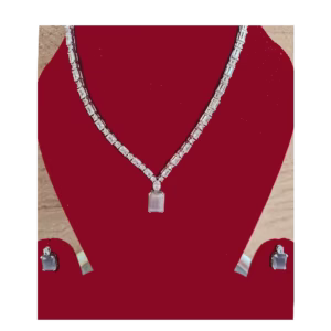 Stone String Long Necklace Set-Sleek Look-displayed on mannequin