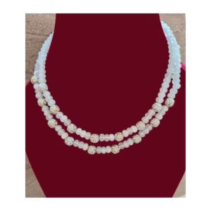 White Stones Collar Necklace-displayed on mannequin
