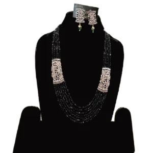 Gordon Green Layered Necklace Set-Spicy Pink Earrings-displayed on Mannequin