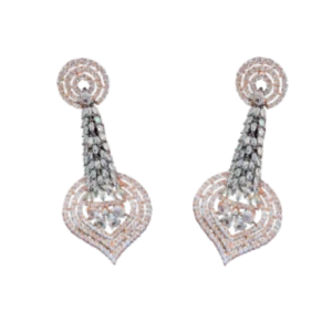 AD Stones Drop Earrings Rose Gold Colour