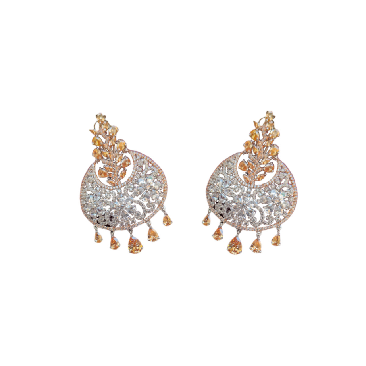 Copper Colour Jhumka Earrings-Formal Wear