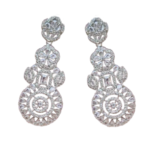 Drop Earrings Stone Work-Intricate Pattern AD displayed without any background