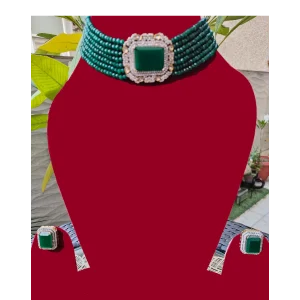 Emerald Green Multistring Choker Set