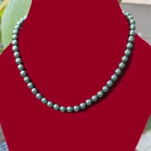 Grey Beads Stone Necklace- Minimal and Elegant Collar Piece