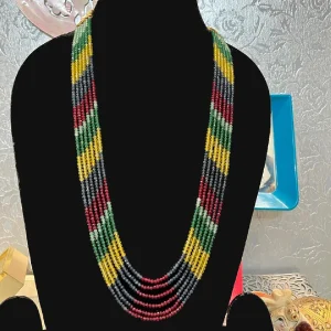 Multicolour Layered Necklace-Formal Long Neckpiece