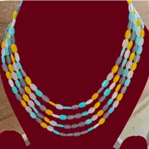 Multicolour Pastel Beads Formal Necklace-Exquisite and Elegant