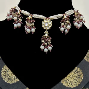 White Multistrand Necklace with White Pearl Drops