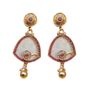 Red Stone Earrings in Fine Stone Settings