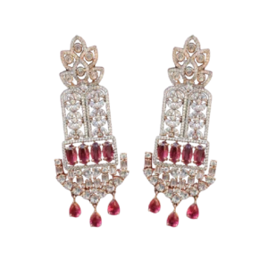 Ruby Earrings in AD Stones