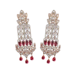 Ruby Earrings in AD Stones
