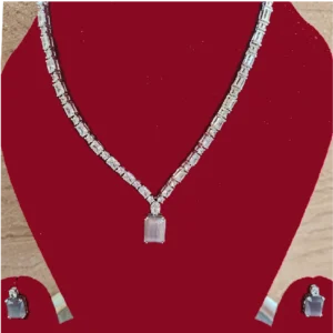 Stone String Long Necklace Set - Sleek Look