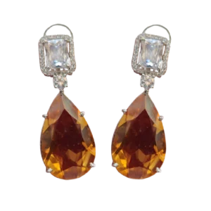 Topaz Stone Earrings Fine stone Setting