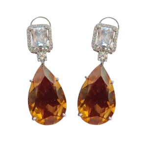 Topaz Stone Earrings Fine stone Setting