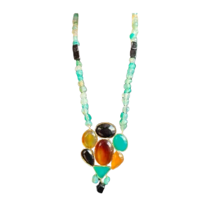 Multicolour Stone Necklace in Vibrant Colours Turquoise