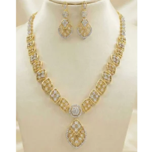Gold Plated American Diamond Necklace Set